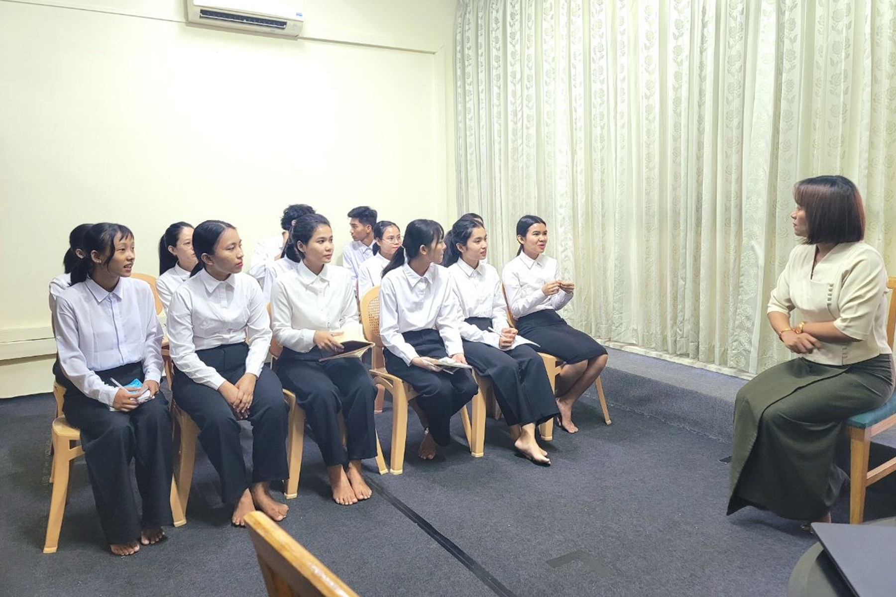 Candidates attending an orientation session